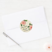 ヴィンテージカメリアボタニカル ラウンドシール (封筒)