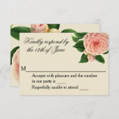 ヴィンテージカメリアボタニカルRSVP 出欠カード (正面/裏面)