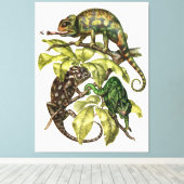 ヴィンテージカメレオンリザード キャンバスプリント (インサイチュ (ウッドフロア))