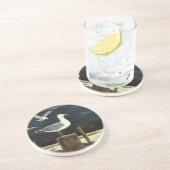 ヴィンテージカモメの止まった桟橋、海鳥の動物 コースター (側面)