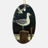 ヴィンテージカモメの止まった桟橋、海鳥の動物 セラミックオーナメント (右)