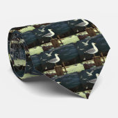 ヴィンテージカモメの止まった桟橋、海鳥の動物 ネクタイ (ロール)