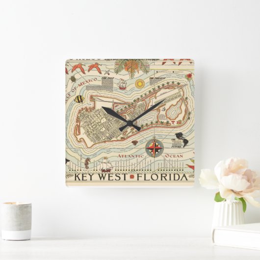 ヴィンテージカヨフエソスクエアウォールクロック スクエア壁時計 (ホーム)