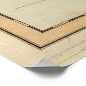 ヴィンテージカラカオの地図(1823) ポスター (角)