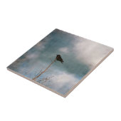 ヴィンテージカラスが木に止まった タイル (側面)