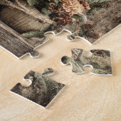 ヴィンテージカラスとカボチャの静止寿命 ジグソーパズル (側面)