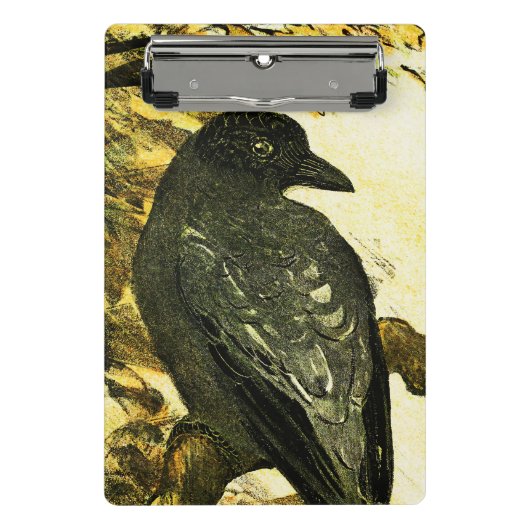 ヴィンテージカラスは枝テオ・ヴァン・ホイテマに止まった ミニクリップボード (正面)