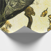 ヴィンテージカラスは枝テオ・ヴァン・ホイテマに止まった ラッピングペーパー (角)