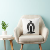 ヴィンテージカラス墓地墓シルエットTシャツデザイン クッション (椅子)