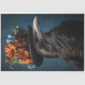 ヴィンテージカラス鳥フローラ切り離し 薄葉紙 (正面)