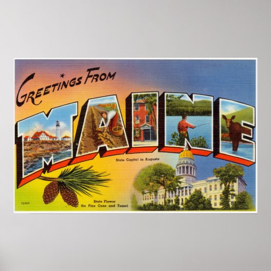 ヴィンテージカラフルあいさつ ポスター (正面)