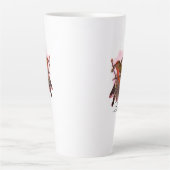 ヴィンテージカラフルかわいい鳥と葉 カフェラテマグ (正面)