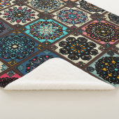 ヴィンテージカラフルとフローラのシームレスなパターン シェルパブランケット (3/4)