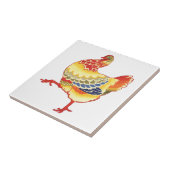 ヴィンテージカラフルな農場のニワトリ タイル (側面)