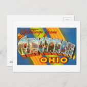 ヴィンテージカラフルのオハイオ州シンシナティからの挨拶 ポストカード (正面/裏面)