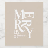 ヴィンテージカラフルのクリスマス祝い ワインラベル (シングルラベル)