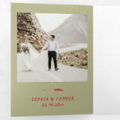 ヴィンテージカラフルの写結婚真 三つ折り招待状 (内部最初)