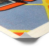 ヴィンテージカラフルの挨拶シカゴイリノイ ポスター (角)