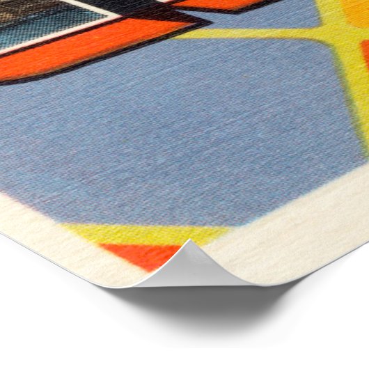 ヴィンテージカラフルの挨拶シカゴイリノイ ポスター (角)