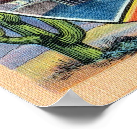 ヴィンテージカラフルの挨拶ラスベガスネバダP ポスター (角)