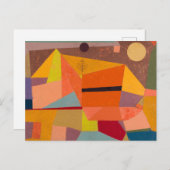 ヴィンテージカラフルの水彩風景抽象芸術 ポストカード (正面/裏面)