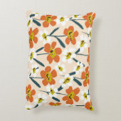ヴィンテージカラフルの花柄。 アクセントクッション (裏面(縦))
