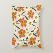 ヴィンテージカラフルの花柄。 アクセントクッション (正面(垂直))