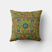 ヴィンテージカラフルの花柄 クッション (裏面)