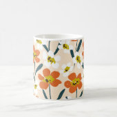 ヴィンテージカラフルの花柄。 コーヒーマグカップ (中央)