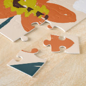 ヴィンテージカラフルの花柄。 ジグソーパズル (側面)