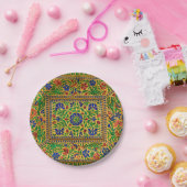 ヴィンテージカラフルの花柄 ペーパープレート (パーティー)