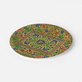 ヴィンテージカラフルの花柄 ペーパープレート (アングル)