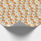 ヴィンテージカラフルの花柄。 ラッピングペーパー (角)