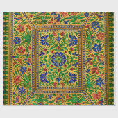 ヴィンテージカラフルの花柄 ラッピングペーパー (フラット)