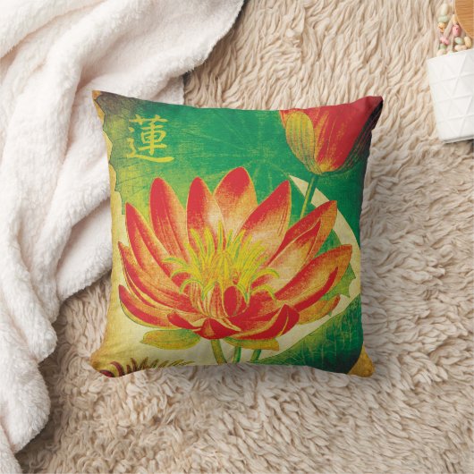 ヴィンテージカラフルの花(漢字付き) クッション (ブランケット)