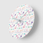 ヴィンテージカラフルの陽気なクリスマス ラウンド壁時計 (傾斜)