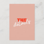 ヴィンテージカラフルはっきりしたモダン結婚レトロ詳細 エンクロージャーカード (裏面)