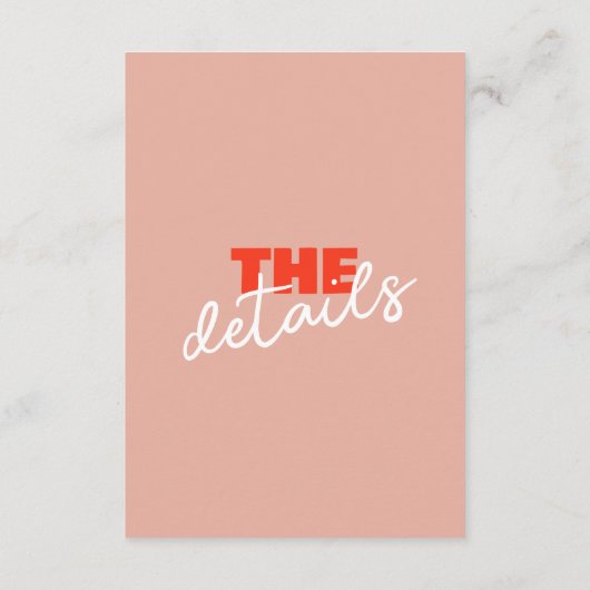 ヴィンテージカラフルはっきりしたモダン結婚レトロ詳細 エンクロージャーカード (裏面)