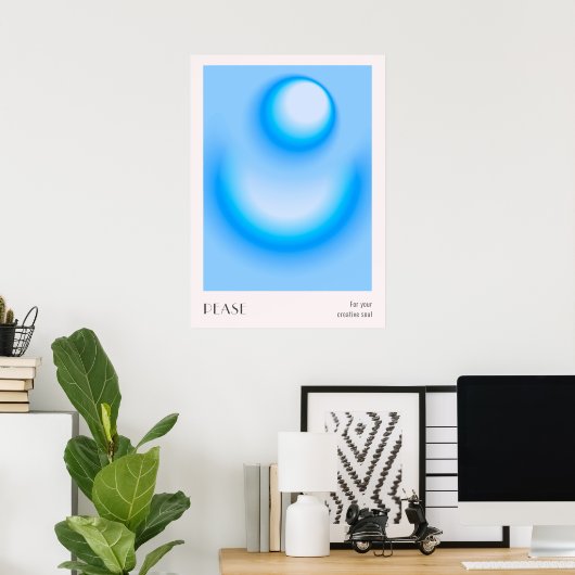 ヴィンテージカラフルアウラ効果グラデーション ポスター (ホームオフィス)