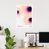 ヴィンテージカラフルアウラ効果グラデーション ポスター (ホームオフィス)