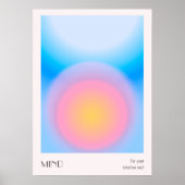 ヴィンテージカラフルアウラ効果グラデーション ポスター (正面)