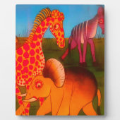 ヴィンテージカラフルアフリカ野生動物色デザイン フォトプラーク (正面)
