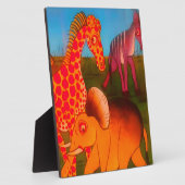 ヴィンテージカラフルアフリカ野生動物色デザイン フォトプラーク (側面)