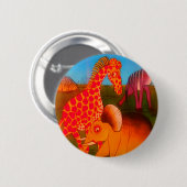 ヴィンテージカラフルアフリカ野生動物色デザイン 缶バッジ (正面&裏面)