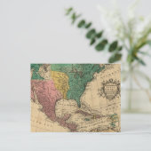 ヴィンテージカラフルアメリカの地図 ポストカード (スタンド正面)