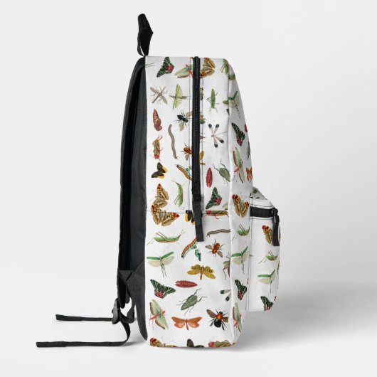 ヴィンテージカラフルイラストレーション学校 プリントバックパック (左)