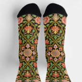 ヴィンテージカラフルインディアンフローラ刺繍プリント ソックス (上部)