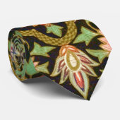 ヴィンテージカラフルインディアンフローラ刺繍プリント ネクタイ (ロール)