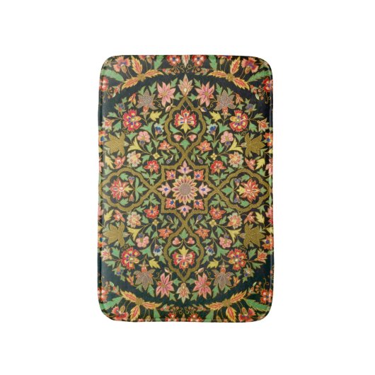 ヴィンテージカラフルインディアンフローラ刺繍プリント バスマット (正面縦)