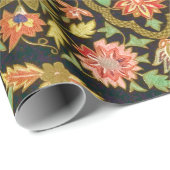 ヴィンテージカラフルインディアンフローラ刺繍プリント ラッピングペーパー (ロールコーナー)